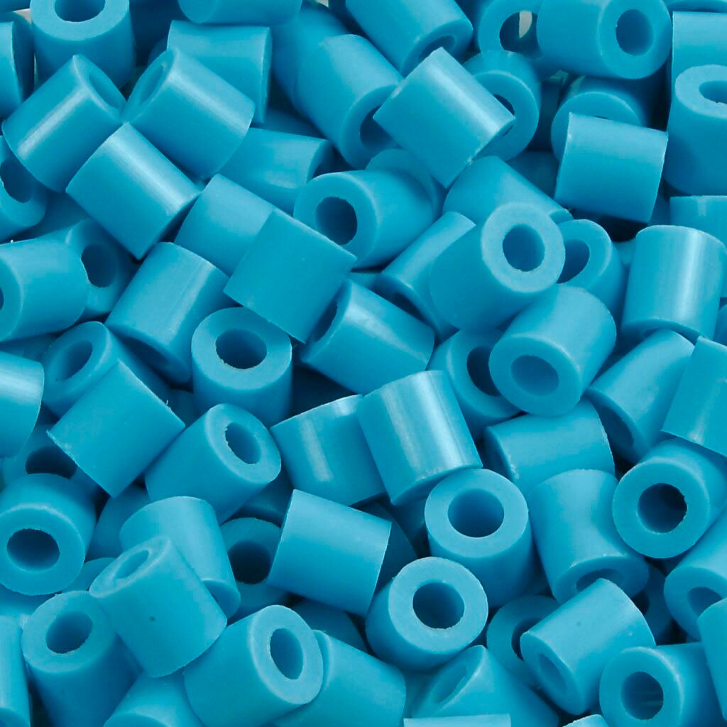 Rørperler, str. 5x5 mm, hulstr. 2,5 mm, medium, turkis (32256), 1100 stk./ 1 pk.