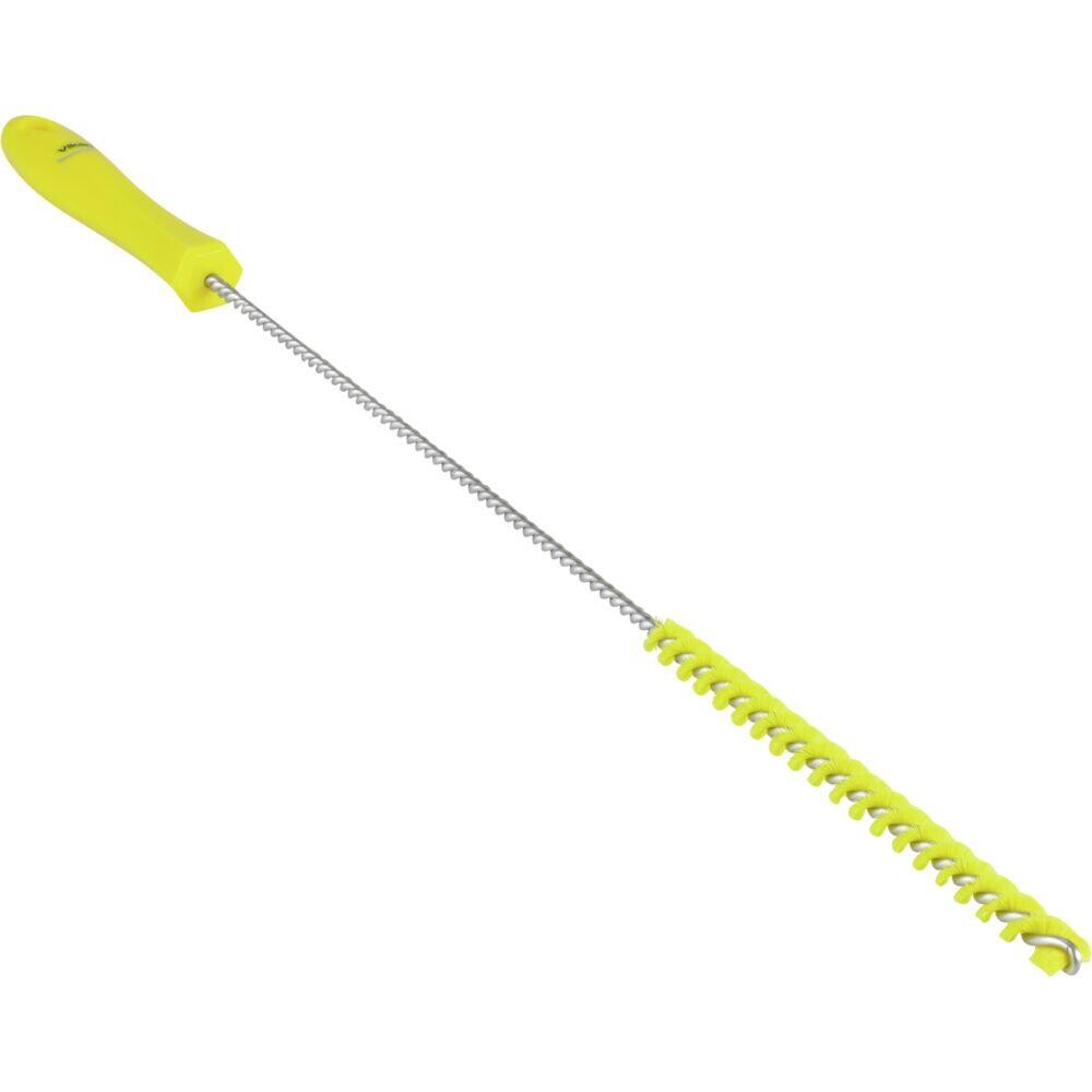 Rørrenser, Vikan, 500mm, Ø10mm, gul, PP|polyester|rustfrit stål, stive børstehår