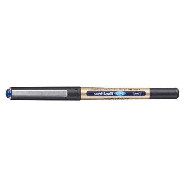 Rollerpen Uni-ball Eye Broad blå stregbr. 1mm 70% genbrugsplast - 12 stk