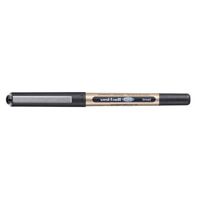 Rollerpen Uni-ball Eye Broad sort stregbr. 1mm 70% genbrugsplast - 12 stk