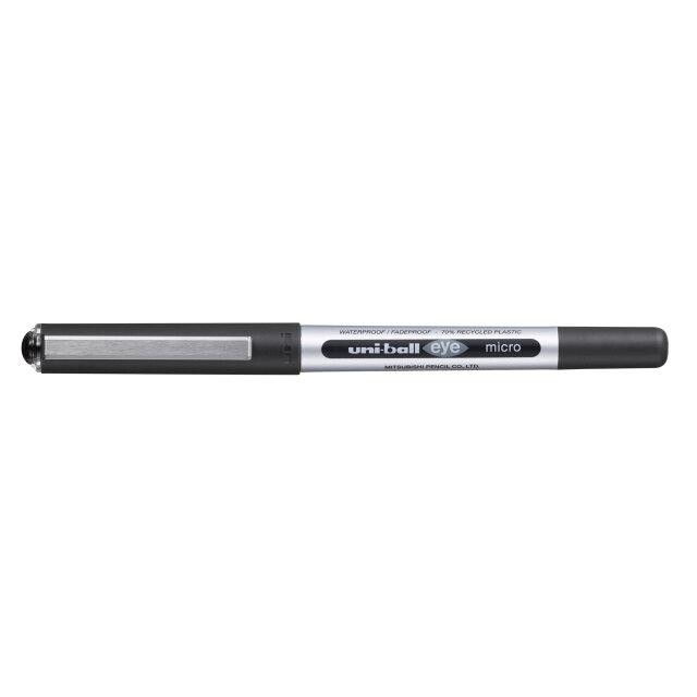 Rollerpen Uni-ball Eye sort 0,2mm UB-150 70% genbrugsplast - 12 stk