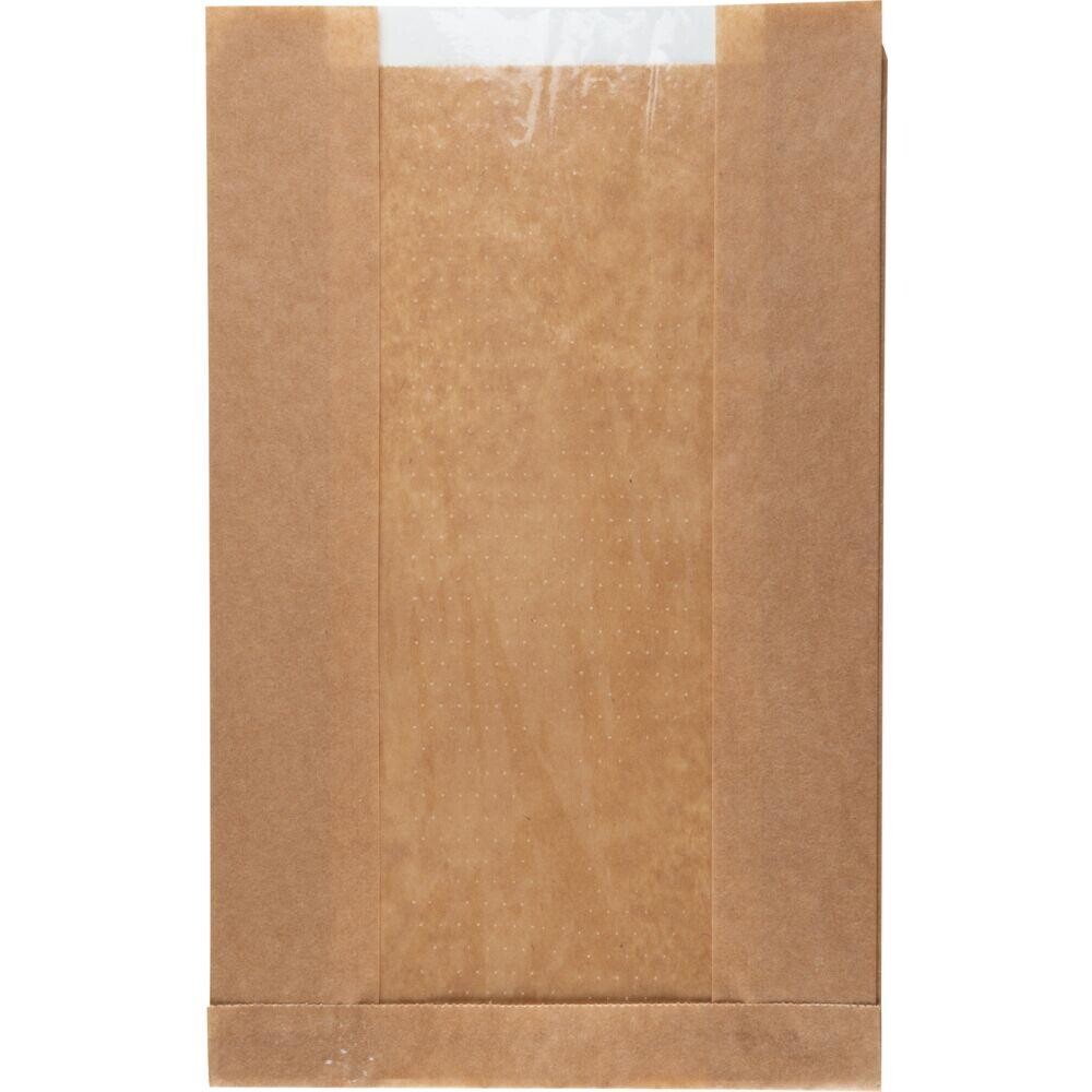 Rudepose - 15x29x3,5 cm - Brun - Papir/PE - Med sidefals og PE-rude - 400 stk.