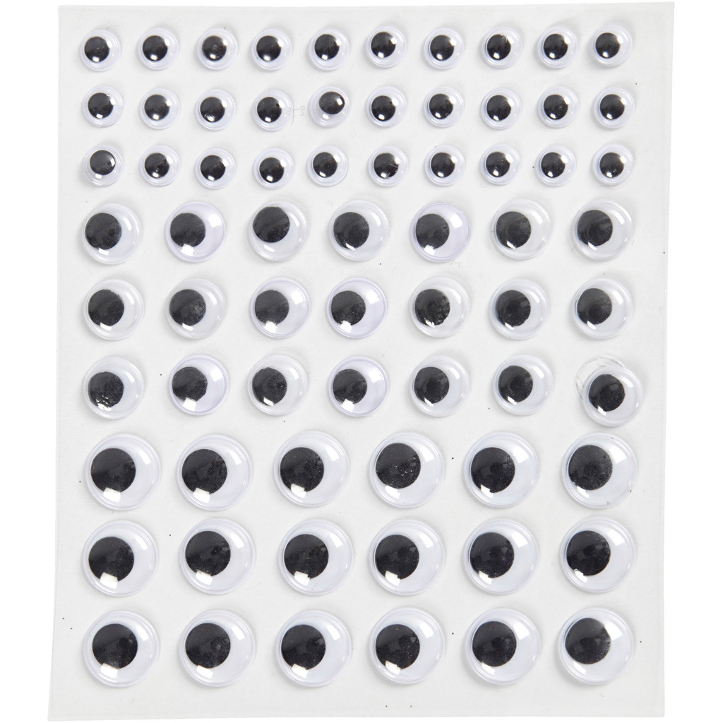 Rulleøjne diameter 8+12+14 mm 69 stk. hvid | 1 ark