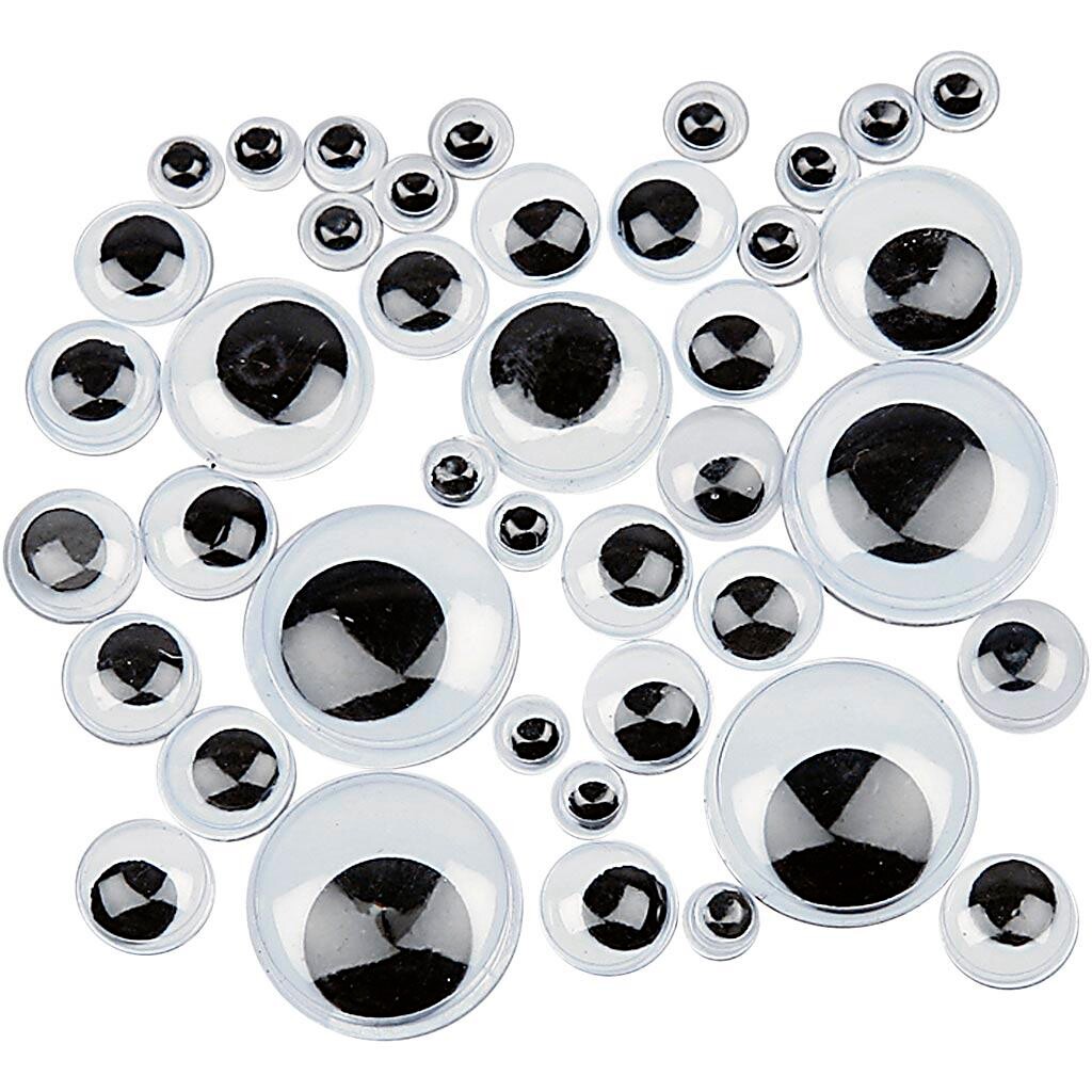 Rulleøjne selvklæbende diam. 6-20 mm - 1100 ass pr pakke
