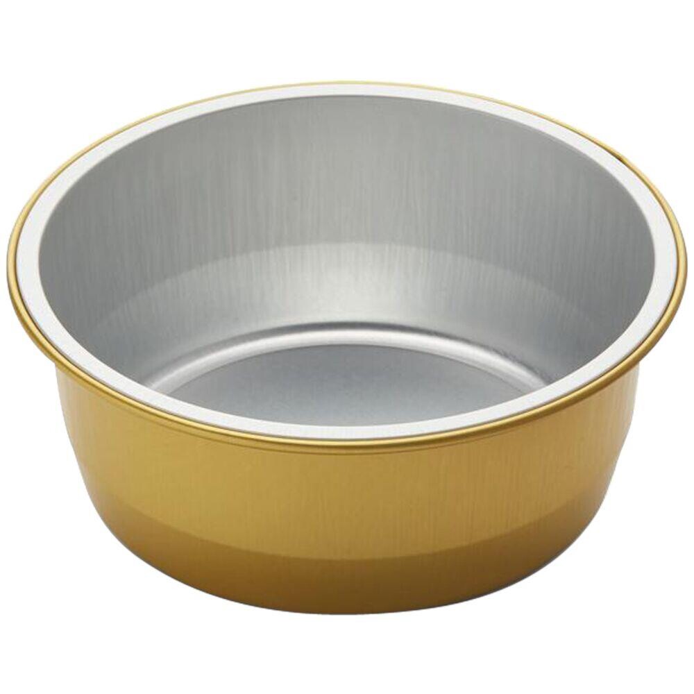 Runde foliebakker 4,3cm Ø11,1cm guld aluminium 1-rums 290 ml rund - 1035 stk