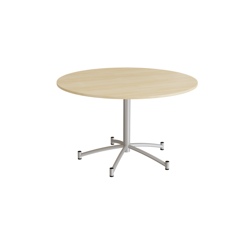 Rundt bord Zam Ø1200 mm, birk laminat på alugråt stel