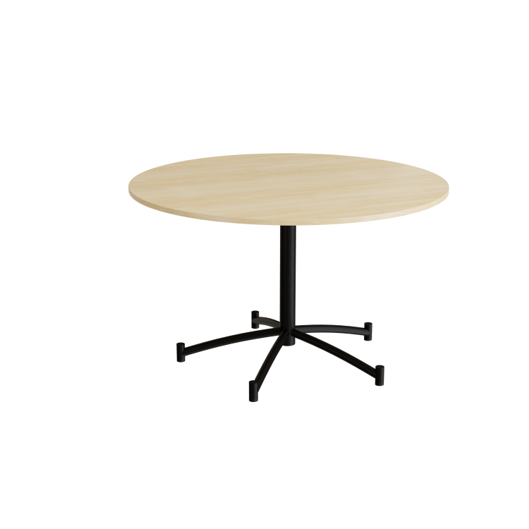 Rundt bord Zam Ø1200 mm, birk laminat på sort stel