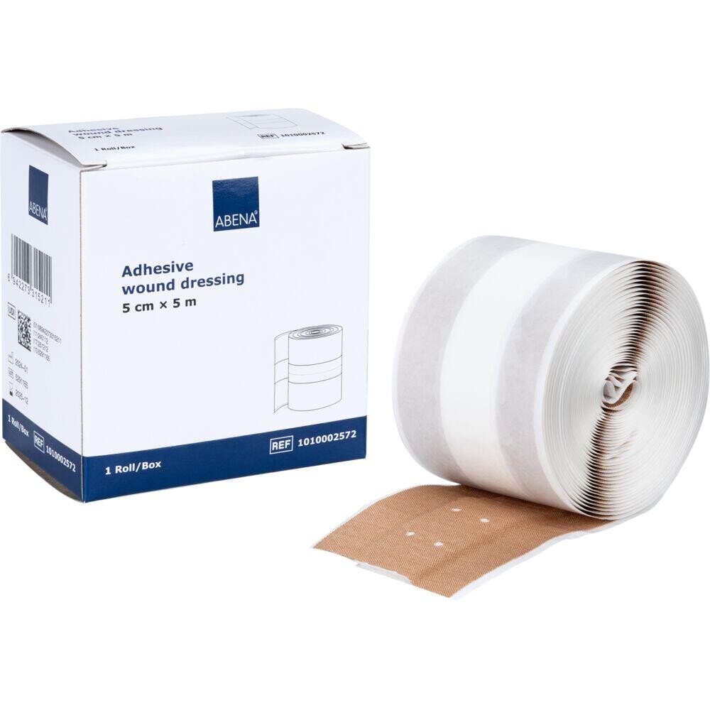 Sårplaster - ABENA rulle 5cm x 5m - Beige - Latexfri