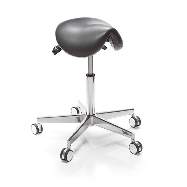 Sadelstol med hjul, Höganäs Polo S Sort Illusion 48–67 cm