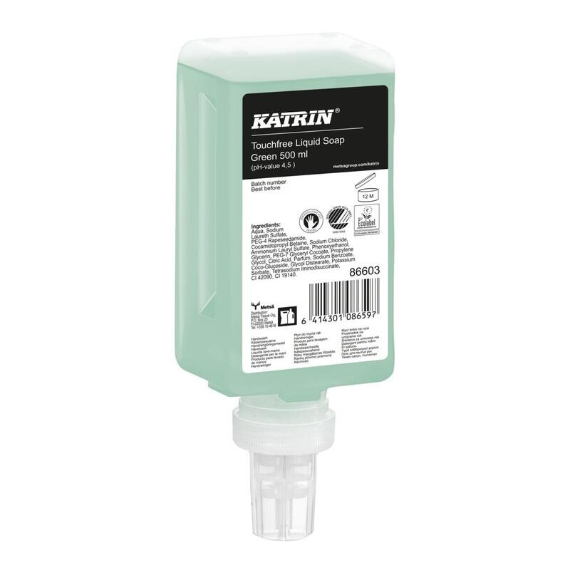 Sæbe – Katrin Green – Flydende skumsæbe – Touchfree – 0,5 l – Med parfume – 12 stk
