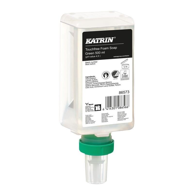 Sæbe – Katrin Green – Flydende skumsæbe – Touchfree – 0,5 l – Med parfume