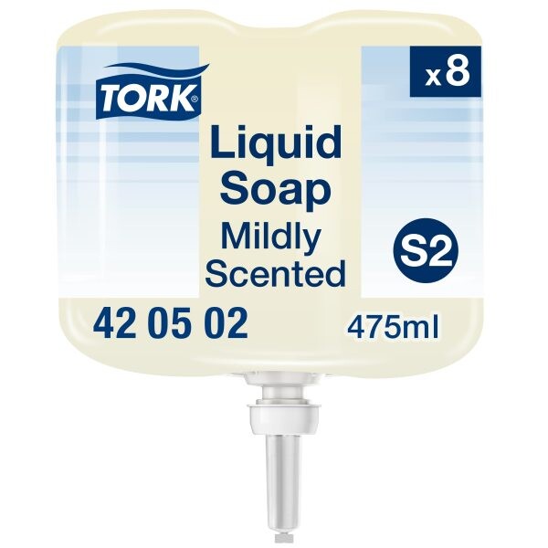 Sæbe Tork 420502 Premium Mild S2 Mini hvid - 8 flasker á 475 ml