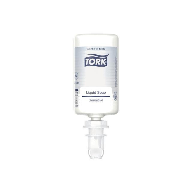 Flydende Sæbe - Tork - 424701 - S4 - Sensitiv - 1L - Hvid - 6 stk