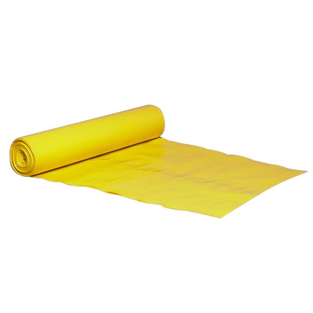 Sæk, 100 l, gul, LDPE/genanvendt, 70x110cm