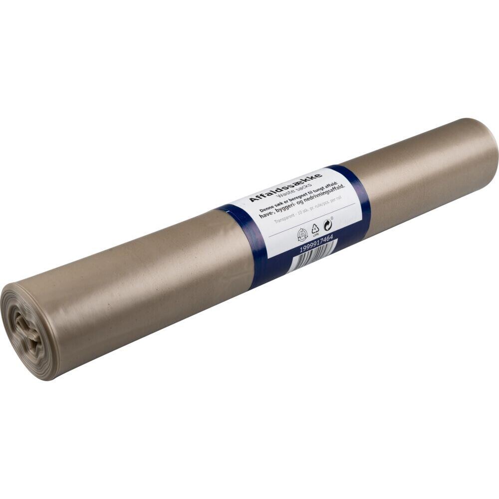 Sæk klar LDPE genanvendt 88x110cm 10 stk pr rulle - 10 ruller