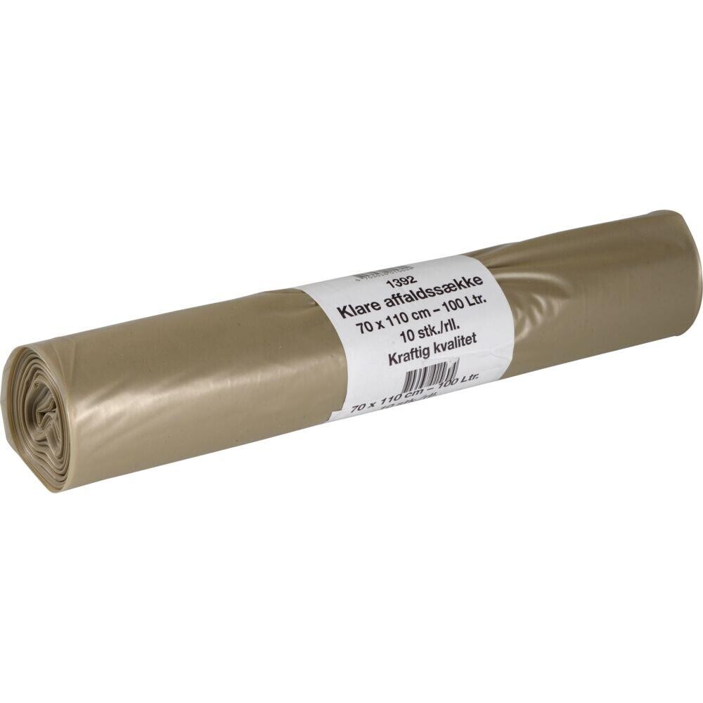 Sæk klar LDPE recycle 70x110 cm - 100 L - 10 ruller