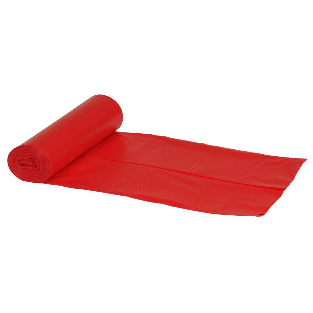Sække 100 L rød LDPE/genanvendt 70x110cm - 10 poser pr rulle - 16 ruller