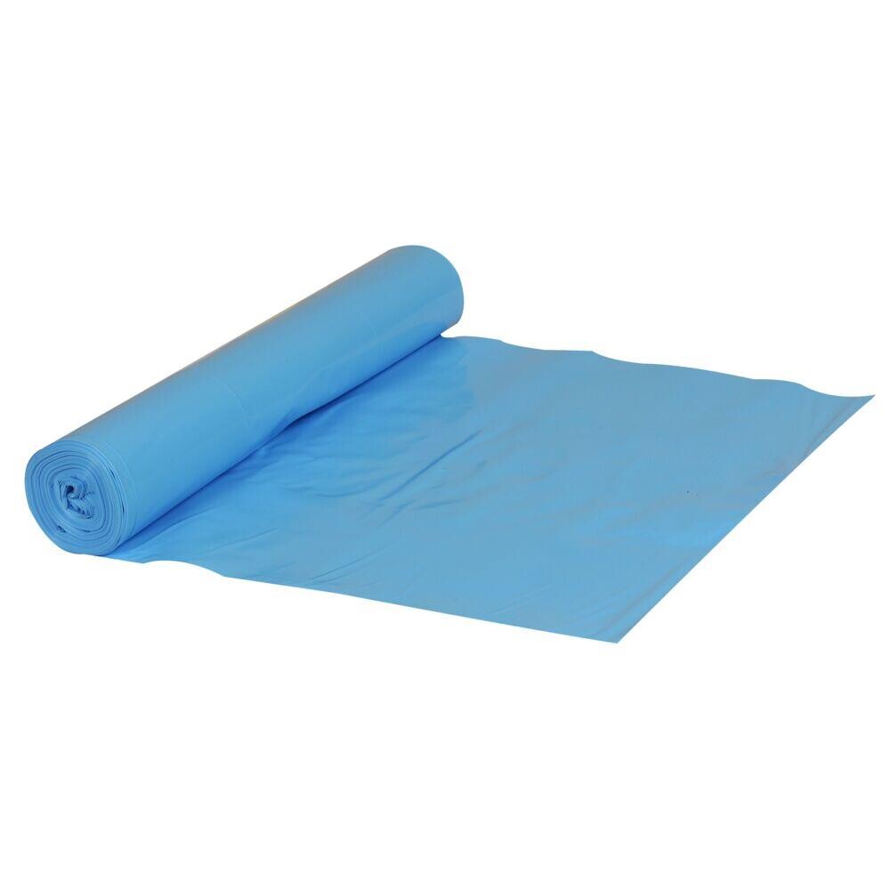 Sække - blå - LDPE recycle - 60 L - 60 x 100 cm - 10 stk/rulle - 15 ruller