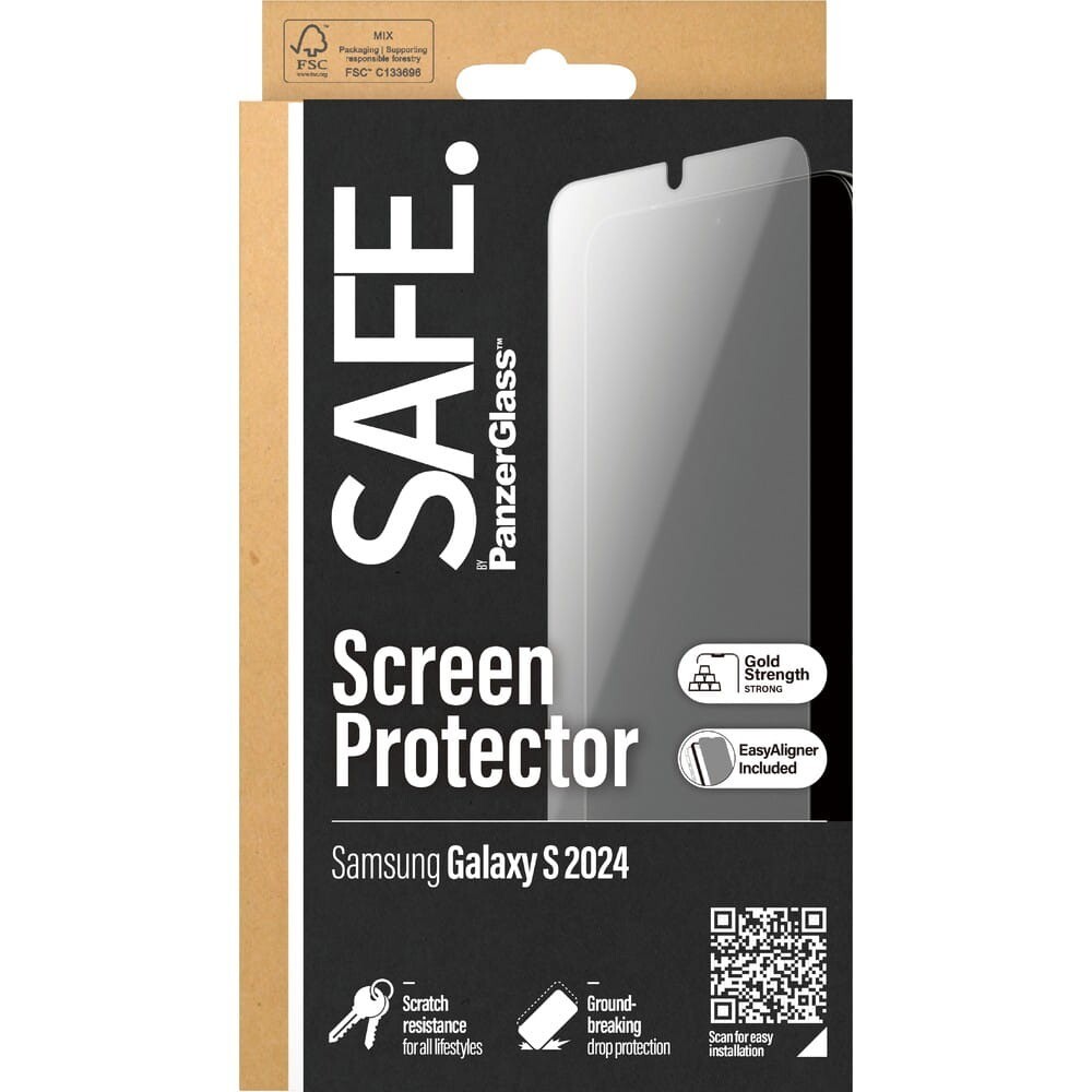Skærmbeskytter - SAFE. by PanzerGlass - Galaxy S24 - Recycled Glass - Ultra-Wide Fit