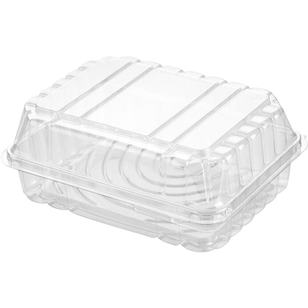 Salatbæger, 17x14,4x6,2cm, klar, RPET, med hængslet låg - 360 stk