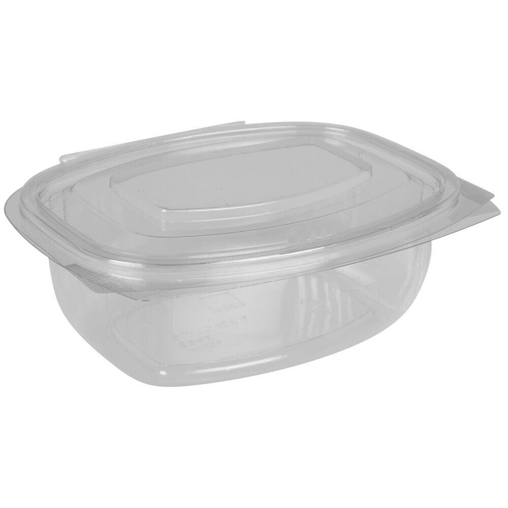 Salatbæger, ABENA Cater-Line, 15,5x13x5,5cm, 500 ml, klar, PET/RPET, med hængslet låg, oval - 300 stk