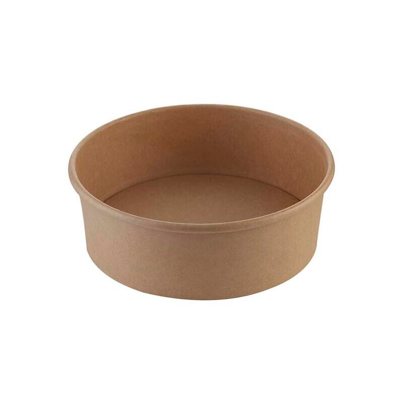 Salatbowle pap brun 750ml Ø185x50mm 50stk/pak