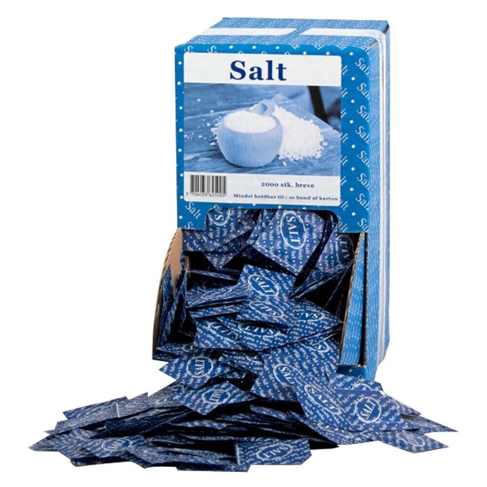 Salt - Portionsbreve - 1 g - 1,4 kg i kassen - 2000 stk