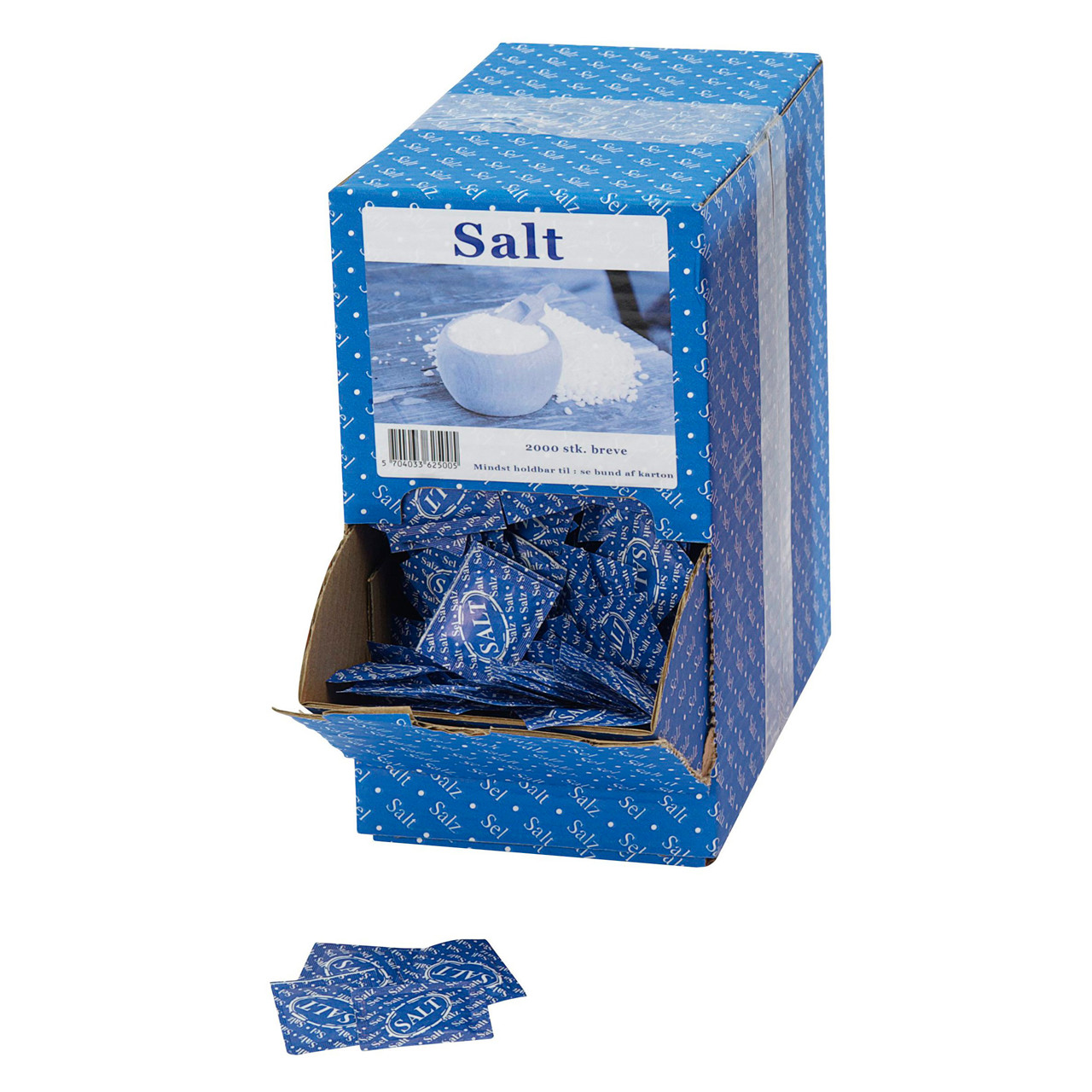 Salt - Portionsbreve - 0,7 g - 2000 stk i en æske