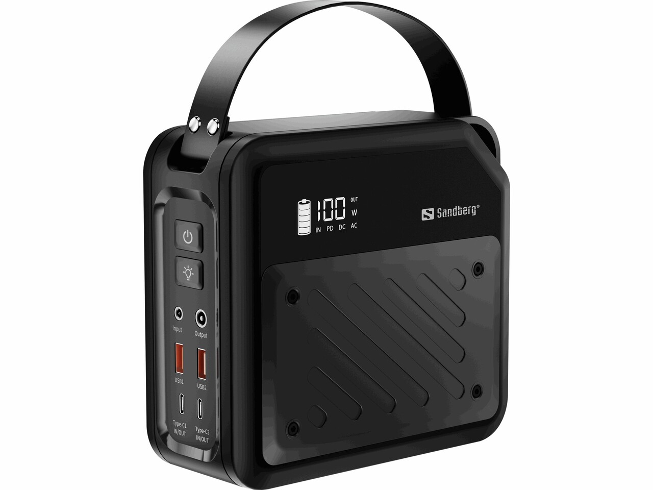 Powerbank - Sandberg - DC Power Station 72000 - Solcelle - USB-C / USB-A - Sort