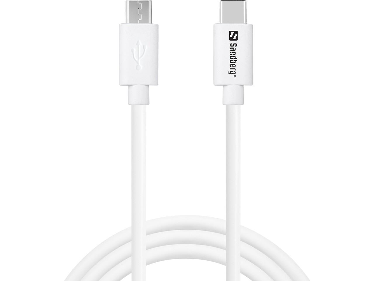 Lade kabel - Sandberg - USB-C to MicroUSB - 1m - Hvid