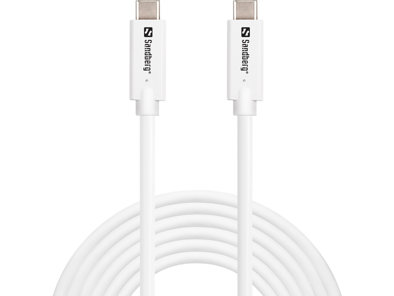 Lade kabel - Sandberg - USB-C to USB-C - USB 3.2 - Gen2 - 100W - 3m - Hvid
