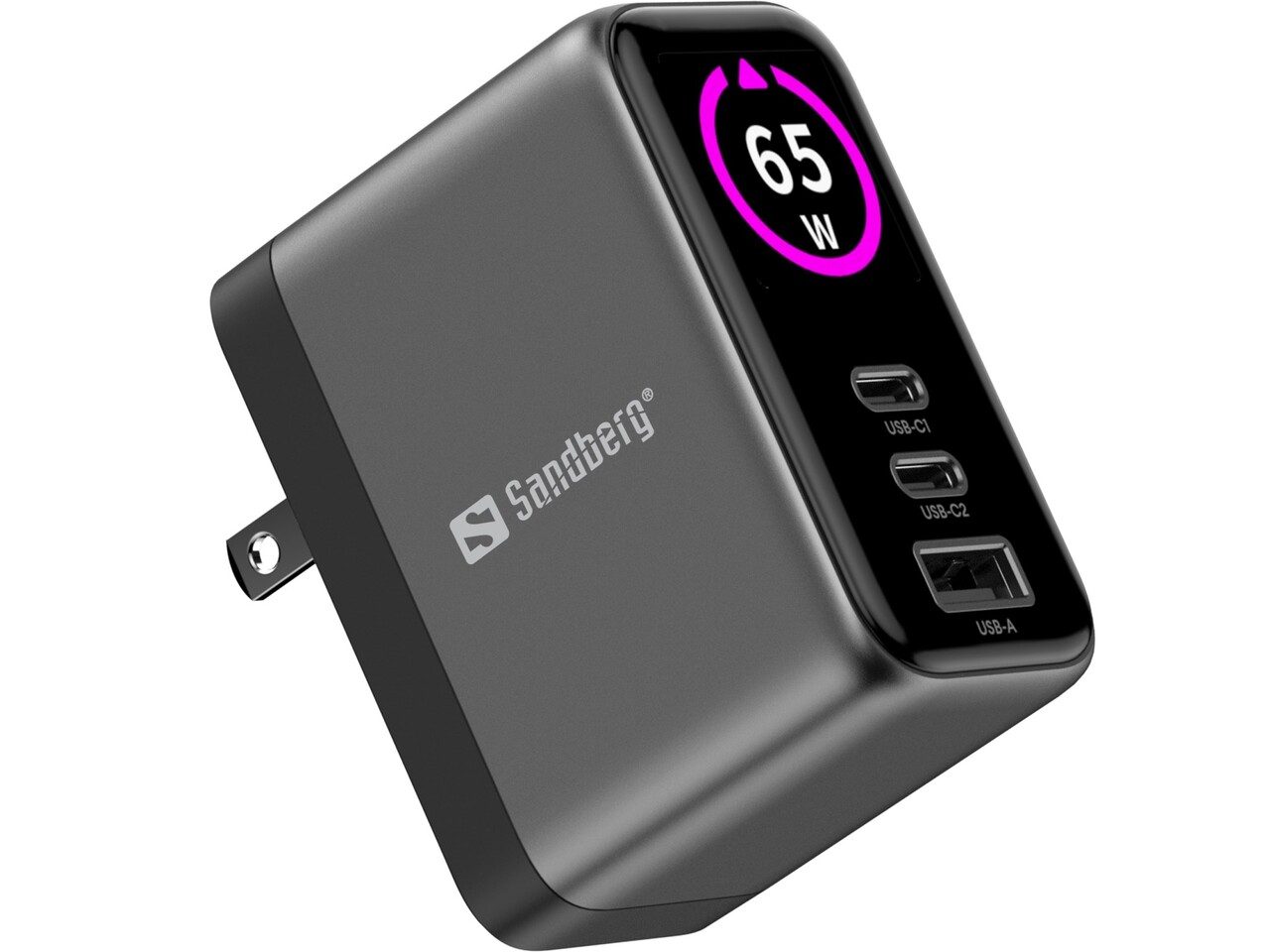 Sandberg Travel Charger PD65W Display