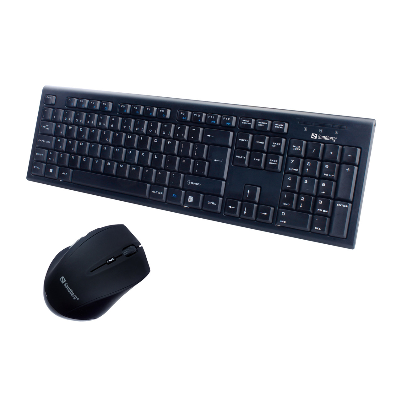 Tastatur og mus - Sandberg Wireless Office DesktopSet Nordic - Sort