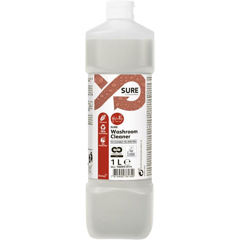 Sanitetsrengøring - Diversey SURE Washroom Cleaner 1L - Alkalisk, uden farve og parfume - 6 stk