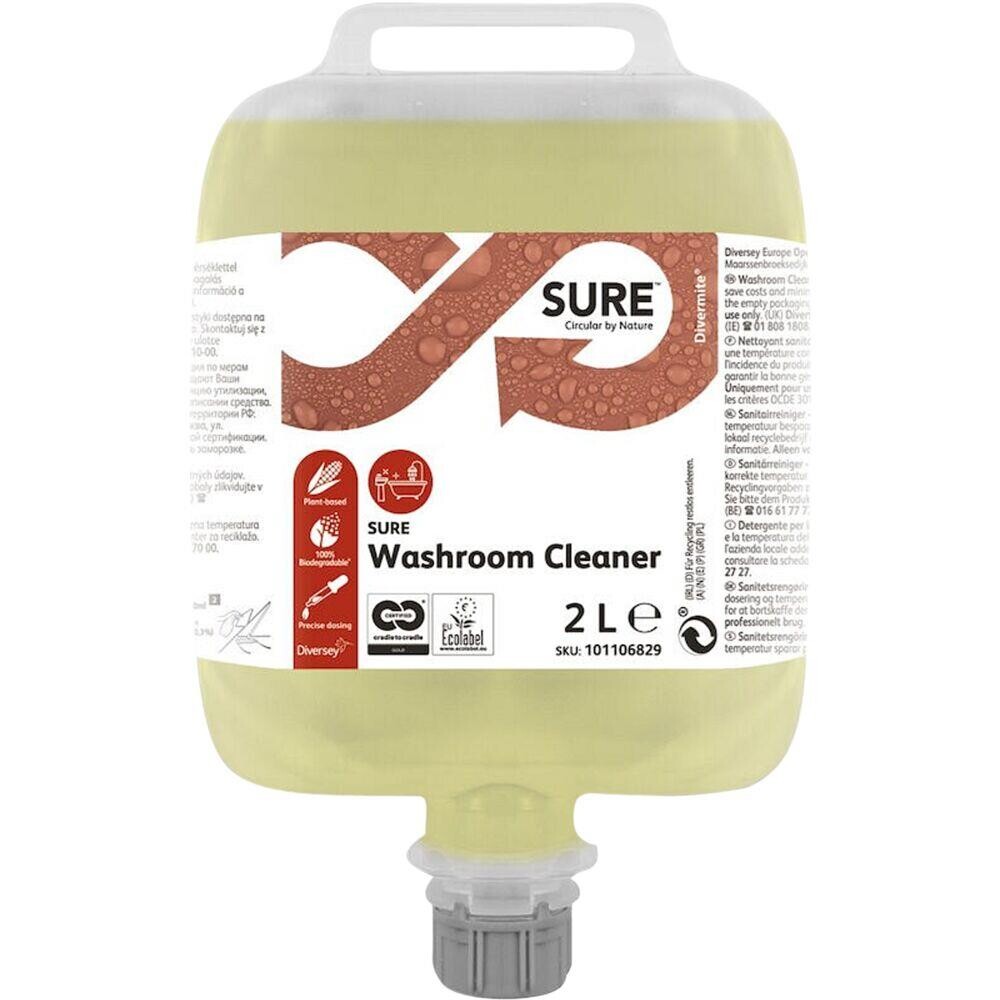 Sanitetsrengøring - Diversey SURE Washroom Cleaner 2L - Alkalisk, uden farve og parfume - 3 stk