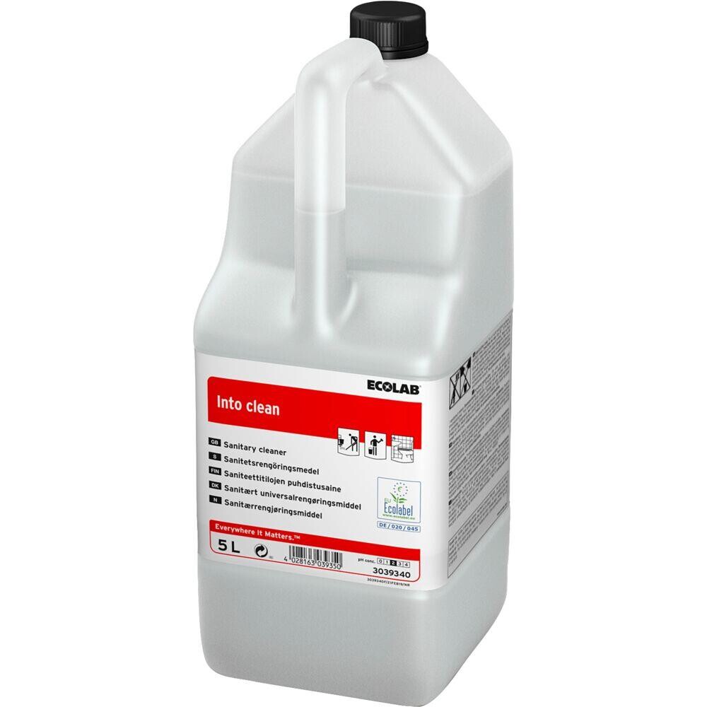 Sanitetsrengøring - Ecolab Into Clean 5L - Sur, kalkhæmmende, uden farve og parfume - 2 stk