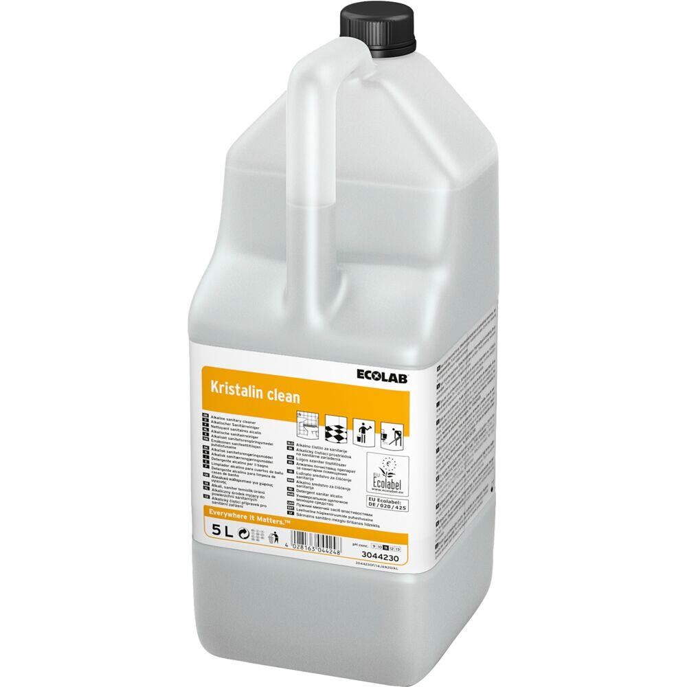 Sanitetsrengøring, Ecolab Kristalin Clean, 5 l, alkalisk/affedtende, uden farve og parfume - 2 stk