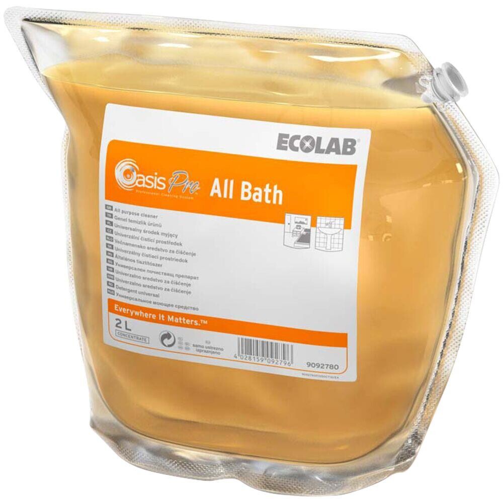 Sanitetsrengøring - Ecolab Oasis Pro All Bath 2L - Alkalisk, affedtende, med farve og parfume - 2 stk