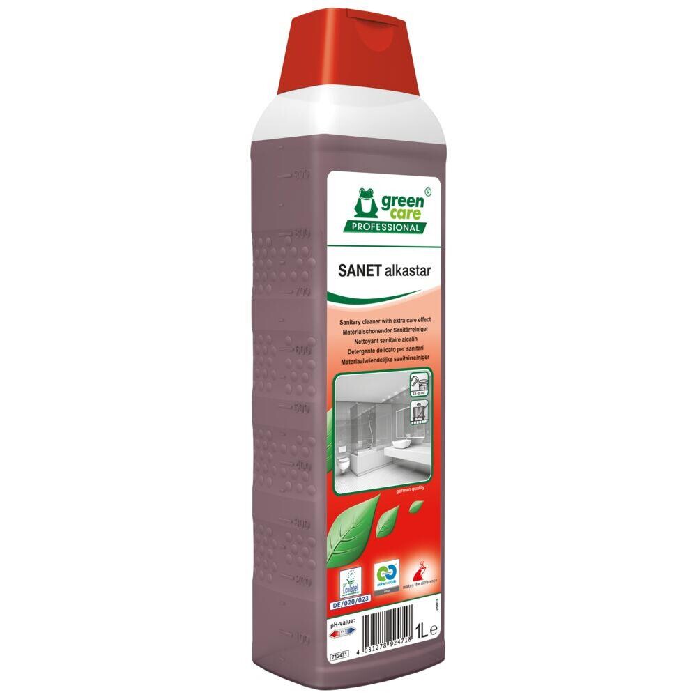 Sanitetsrengøring - Green Care Professional SANET Alkastar - Alkalisk/Affedtende - 1 l - 10 stk