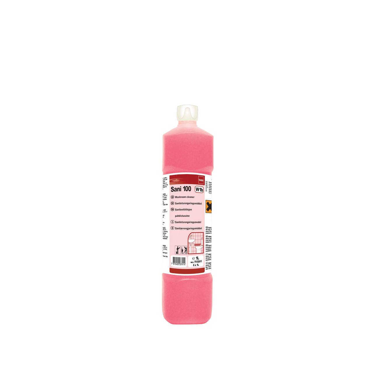 Sanitetsrengøring - TASKI Sani 100 - 1 L - med farve og parfume - 6 stk