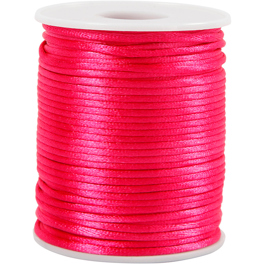 Satinsnor tykkelse 2 mm pink | 50 meter