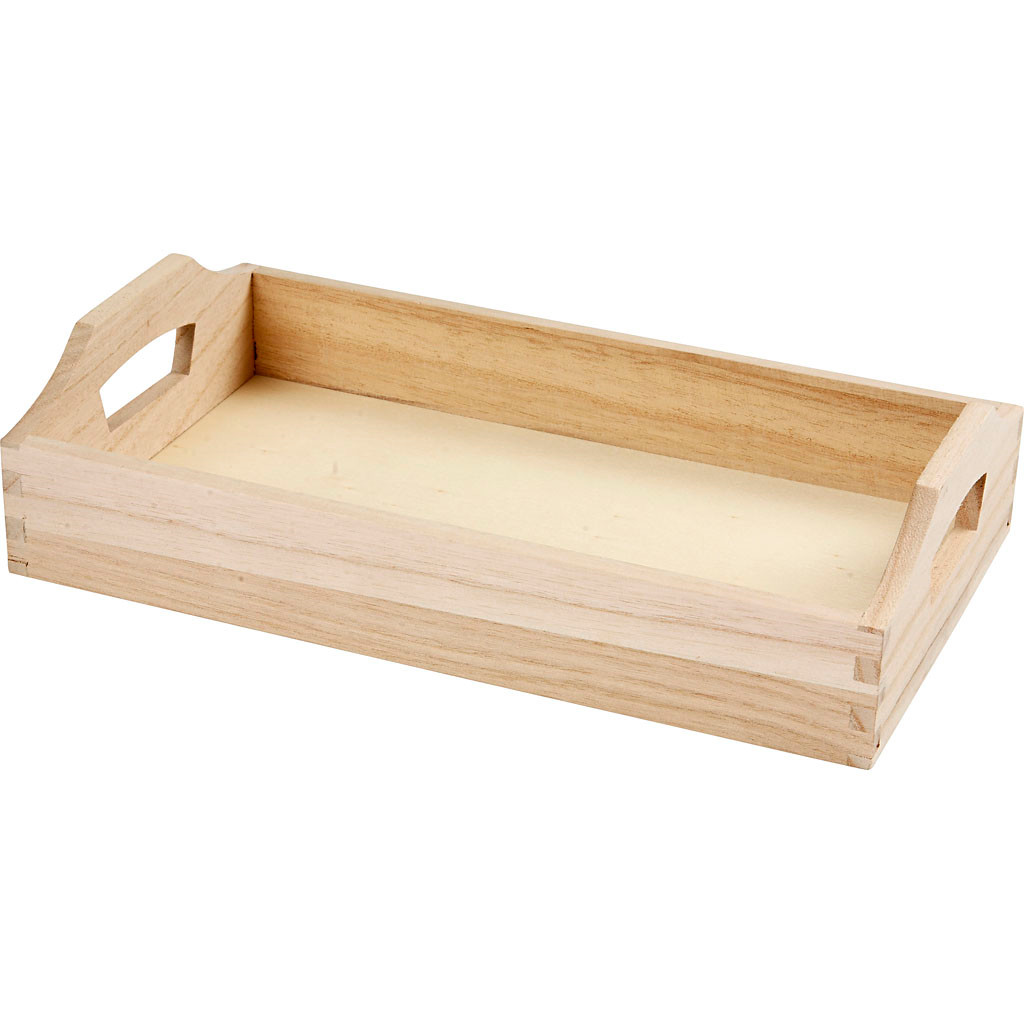 Serveringsbakke størrelse 30 x 17 x 5 cm indvendige mål 27,5 x 15 x 4 cm | kejsertræ