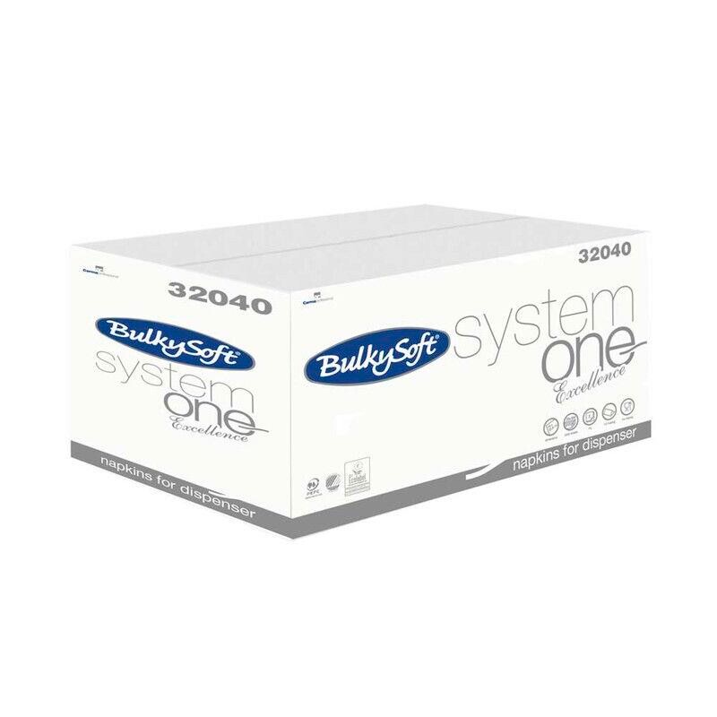 Serviet System Bulky Soft 2-lags hvid 16x21cm 4000stk/kar
