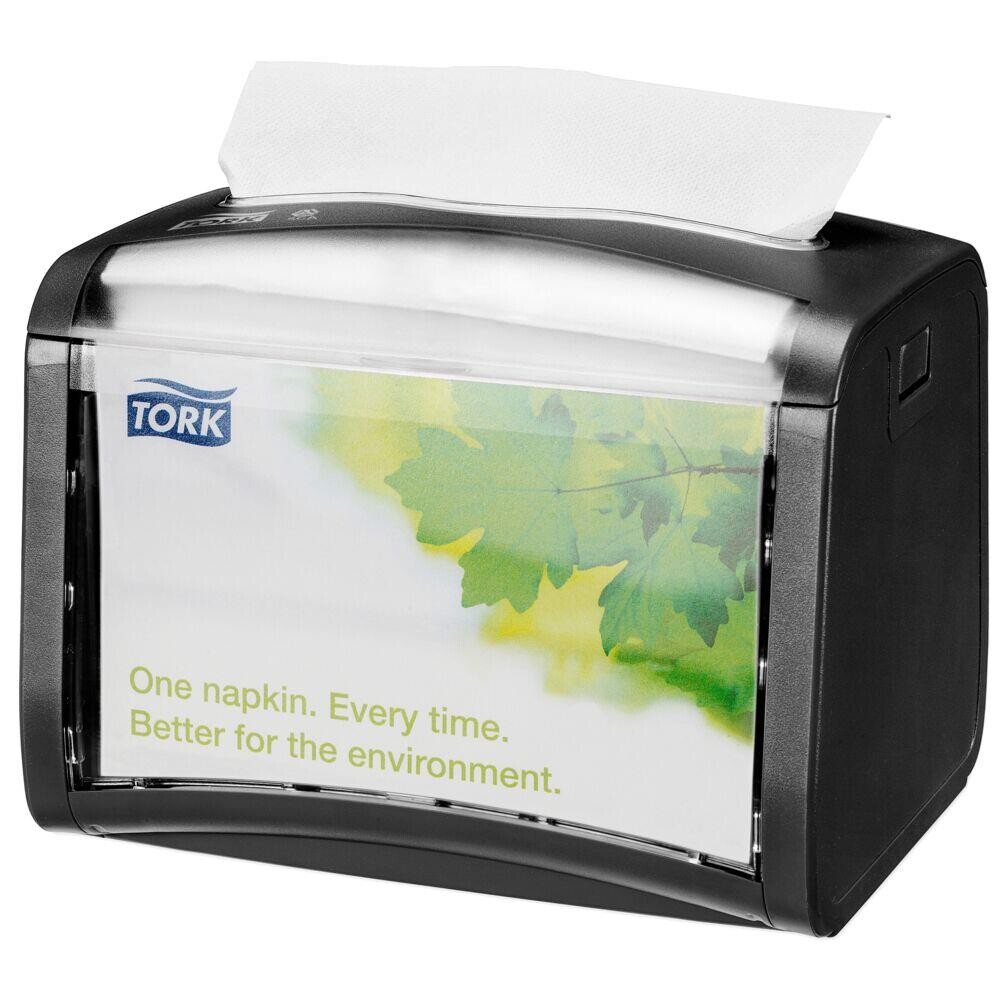 Servietdispenser, Tork Xpressnap N4 Signature Line, sort, plast, til interfold servietter - 4 stk