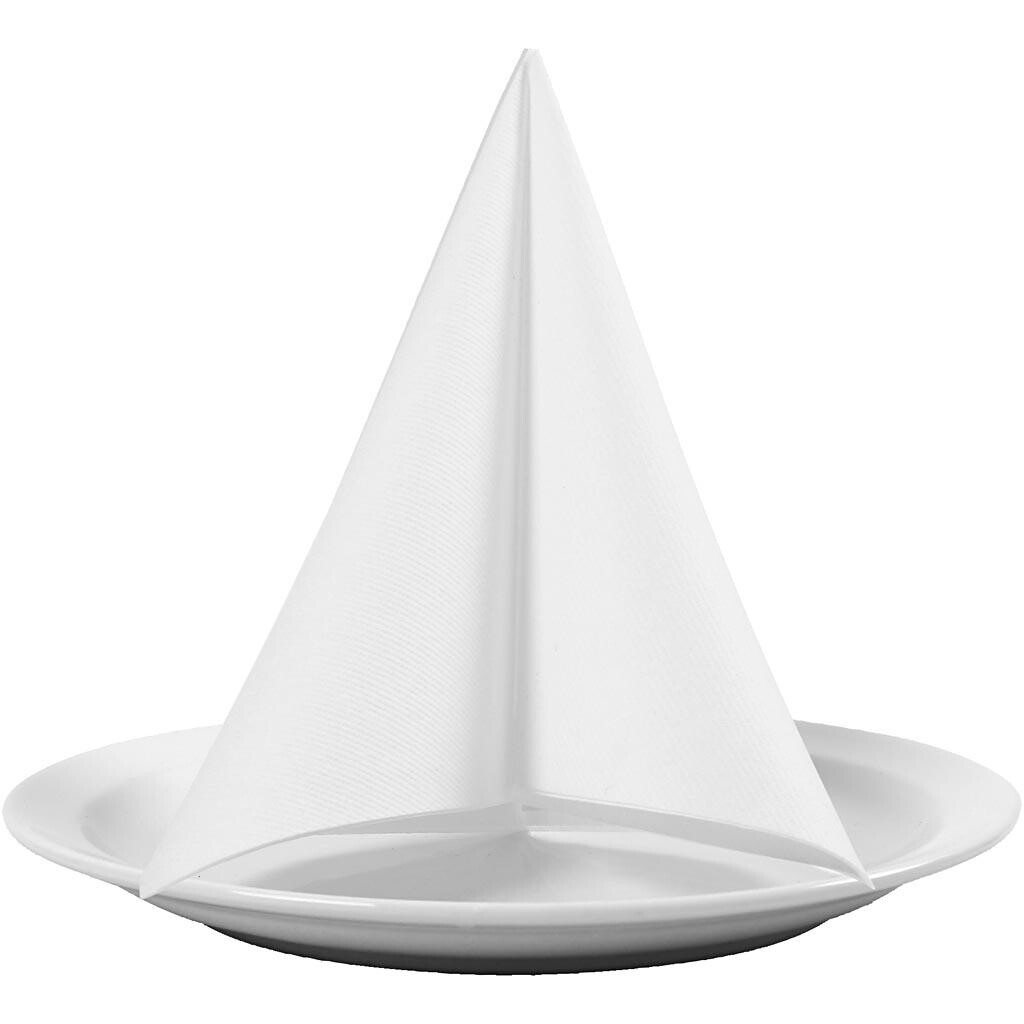 Servietter hvid størrelse 40 x 40 cm 60 gram hvid - 20 stk.