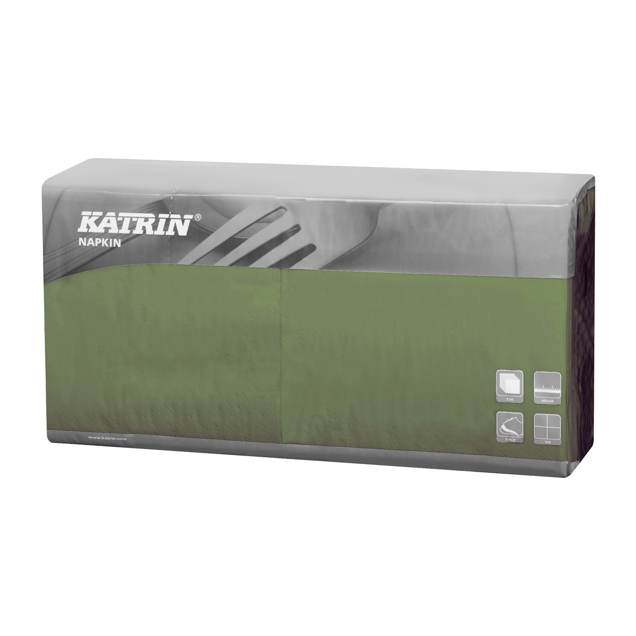 Servietter Katrin 1/4 Fold - 3-lags grøn - 40 cm - 4 x 250 stk - 115376