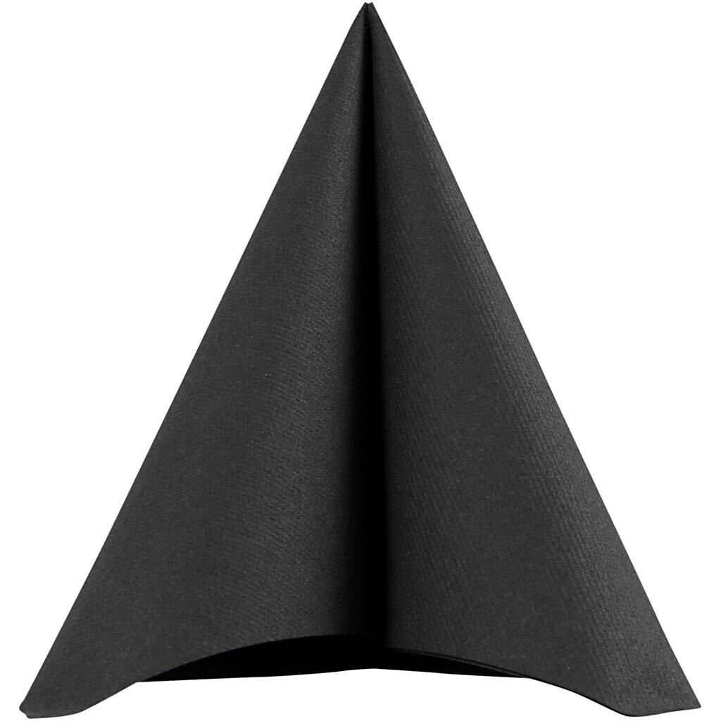 Servietter sort størrelse 40 x 40 cm 60 gram sort - 20 stk.