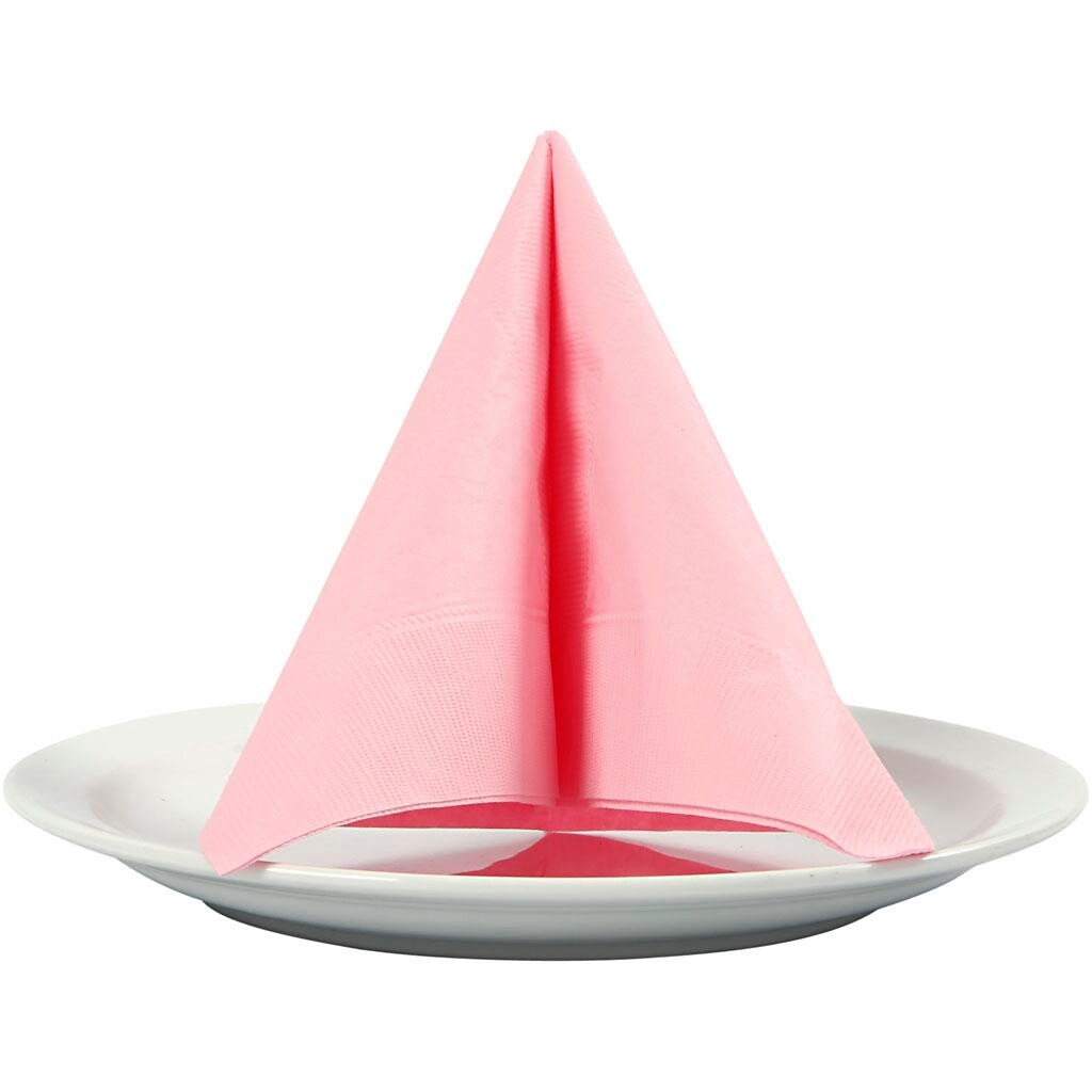 Servietter størrelse 33 x 33 cm rosa - 20 stk.