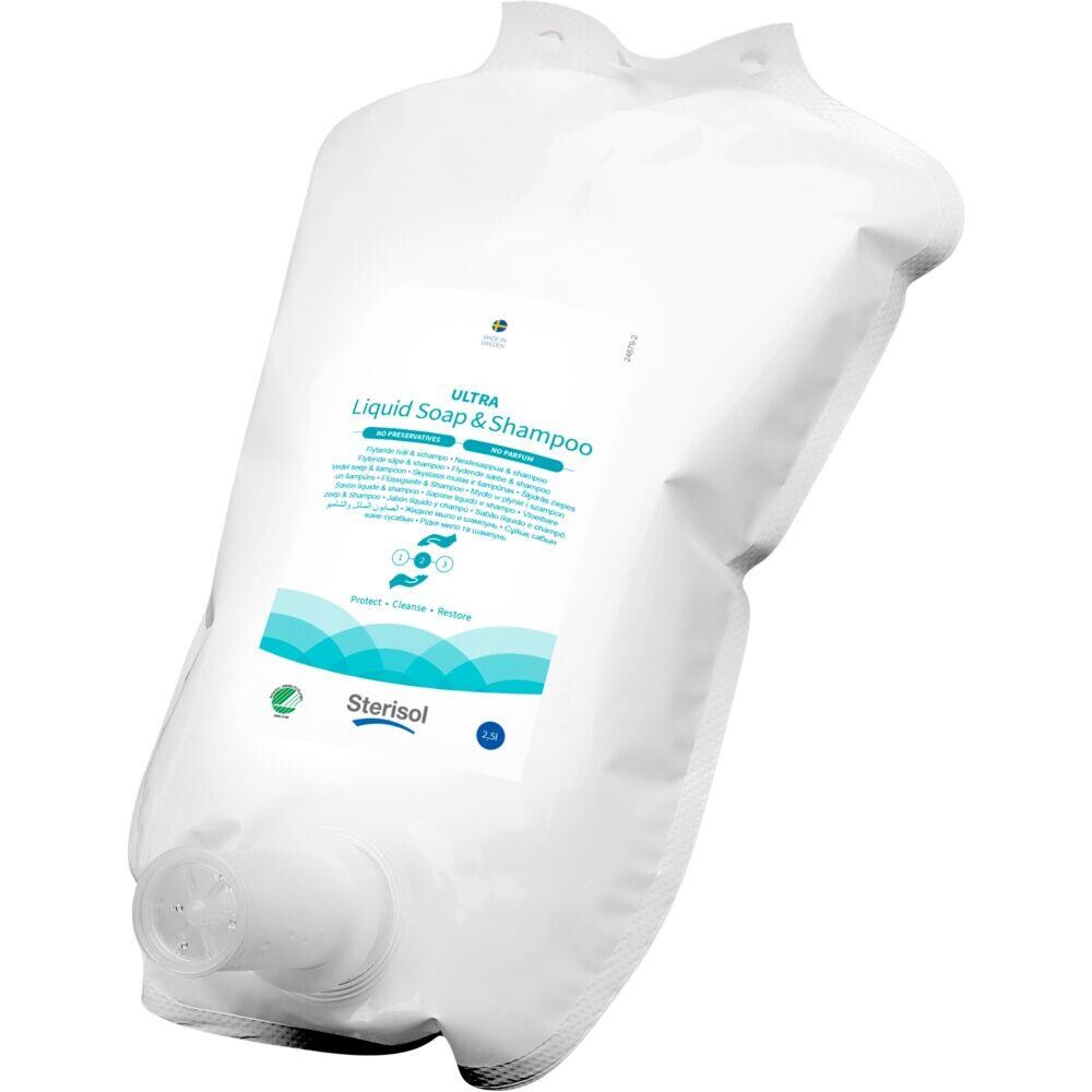 Shampoo - Hår og body Sterisol uden farve og parfume - 2500 ml