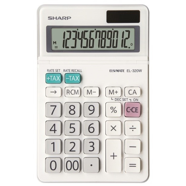 Lommregner Sharp EL-320W, 12-digit - Bordregner